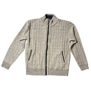 Men's Zip-Up Sweater in Light Gray